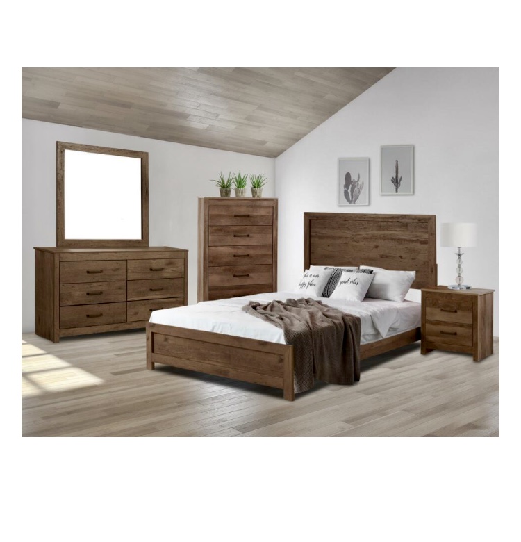 king 4 piece bedroom set - black/brown/grey