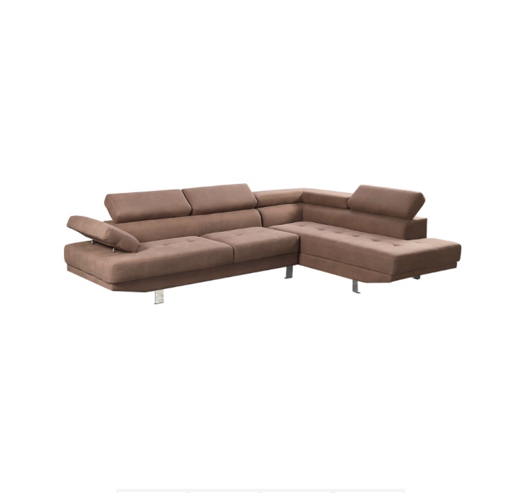 modern fabric sectional - brown